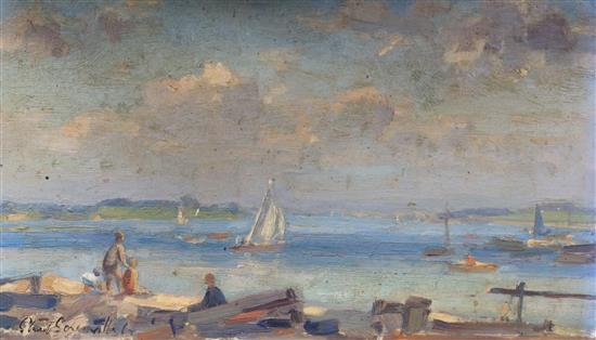 Stuart Somerville A view of the River Deben, Waldringfield unframed, 26 x 40cm